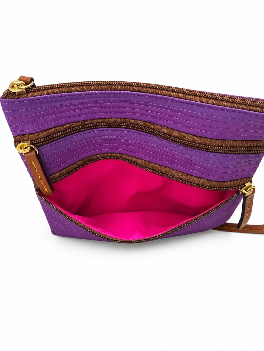 Dooney & Bourke Purple Crossbody with Tan Leather Strap # J158593 - Picture 8 of 8